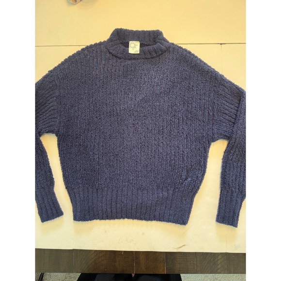 OFFLINE by Aerie Sweaters - OFFLINE by Aerie Womens Navy Blue Fuzzy‎ Mock Neck Sweater XS SMTK9551